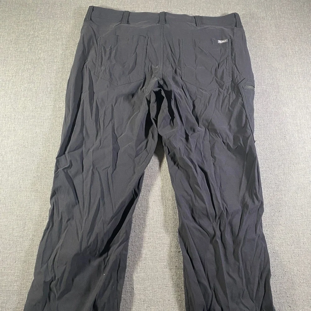 Eddie Bauer Mens 38x32 Black Hiking Ranier Pants Outdoor Nylon Spandex Blend